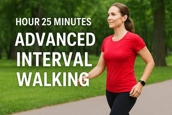 가을 공원 산책로에서 스마트워치를 착용한 운동복 차림의 성인이 앞뒤로 걷기 루틴을 실천하는 모습. 고강도 뒤로걷기 인터벌 걷기를 시각적으로 표현한 장면